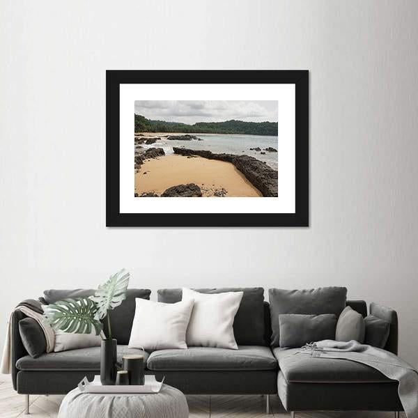 Praia Coco On An Overcast Day Canvas Wall Art-5 Horizontal-Gallery Wrap-22" x 12"-Tiaracle