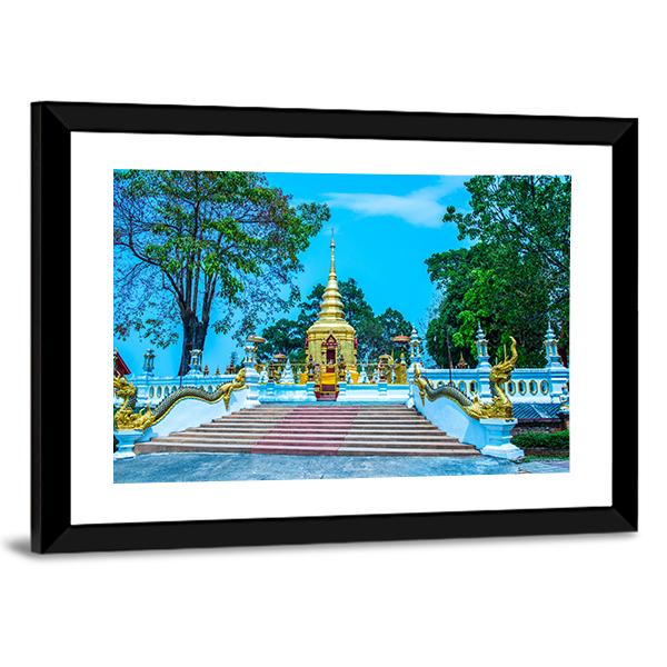 Prathat Doi Wao Temple Canvas Wall Art-5 Horizontal-Gallery Wrap-22" x 12"-Tiaracle