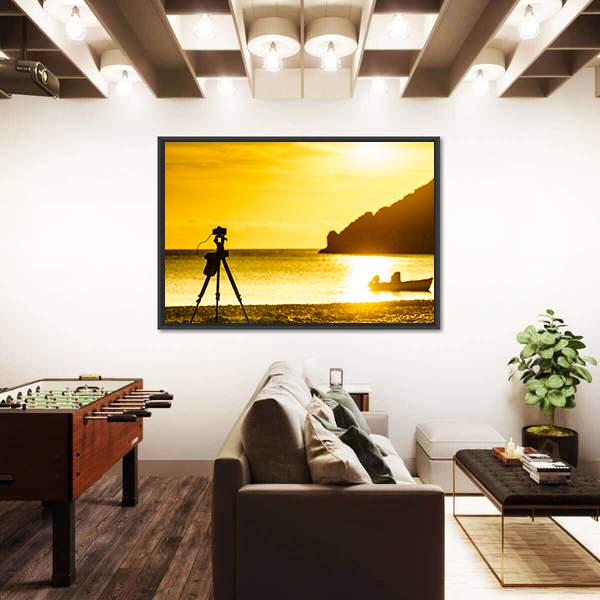 Professional Camera Taking Picture Canvas Wall Art-5 Horizontal-Gallery Wrap-22" x 12"-Tiaracle