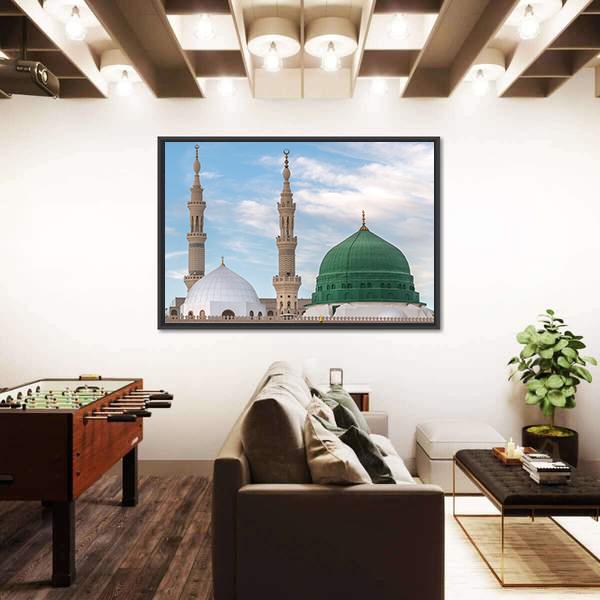 Prophet's Tomb Under The Green Dome Canvas Wall Art-3 Horizontal-Gallery Wrap-25" x 16"-Tiaracle