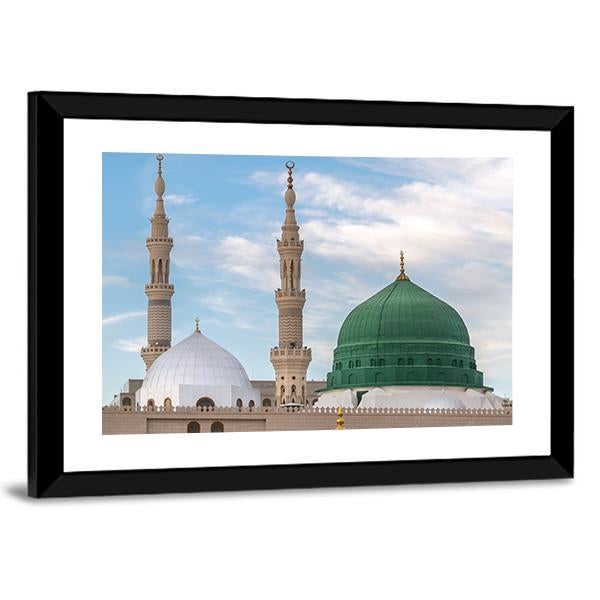 Prophet's Tomb Under The Green Dome Canvas Wall Art-3 Horizontal-Gallery Wrap-25" x 16"-Tiaracle