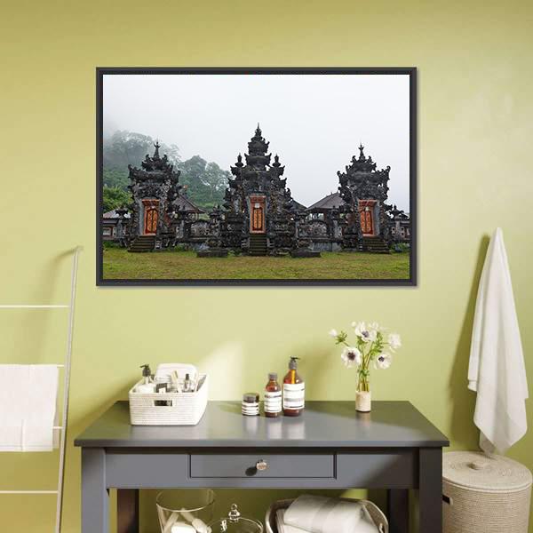 Pura Ulun Danu Buyan Temple Canvas Wall Art-1 Piece-Floating Frame-36" x 24"-Tiaracle