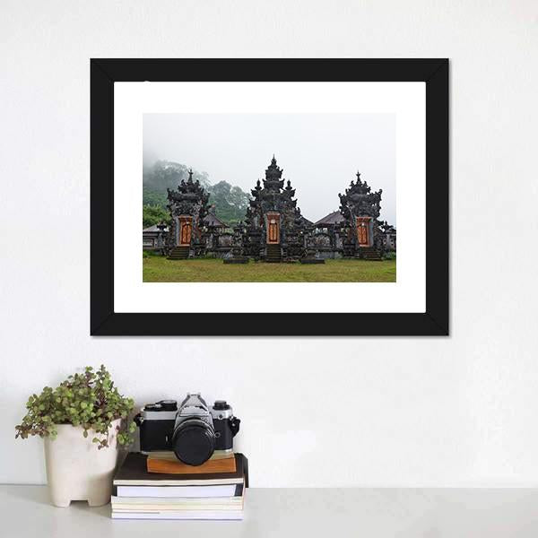 Pura Ulun Danu Buyan Temple Canvas Wall Art-1 Piece-Framed Print-30" x 20"-Tiaracle