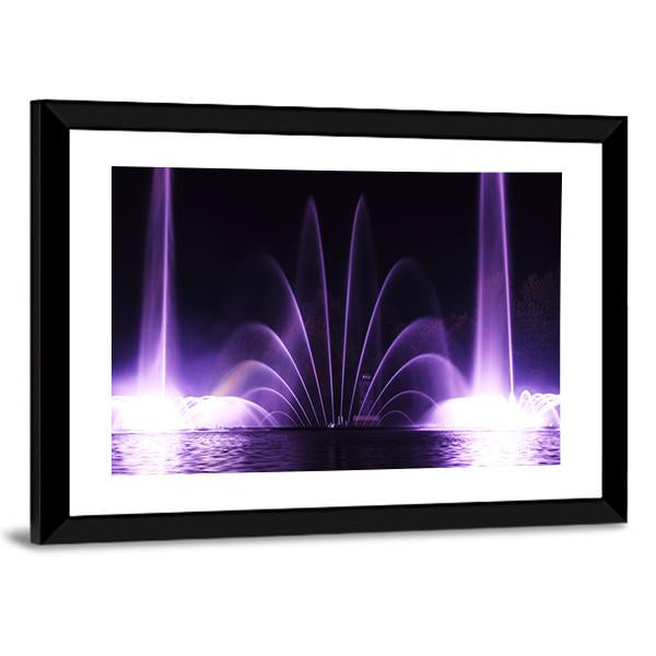 Purple Fountains In Vinnitsa Canvas Wall Art-5 Horizontal-Gallery Wrap-22" x 12"-Tiaracle
