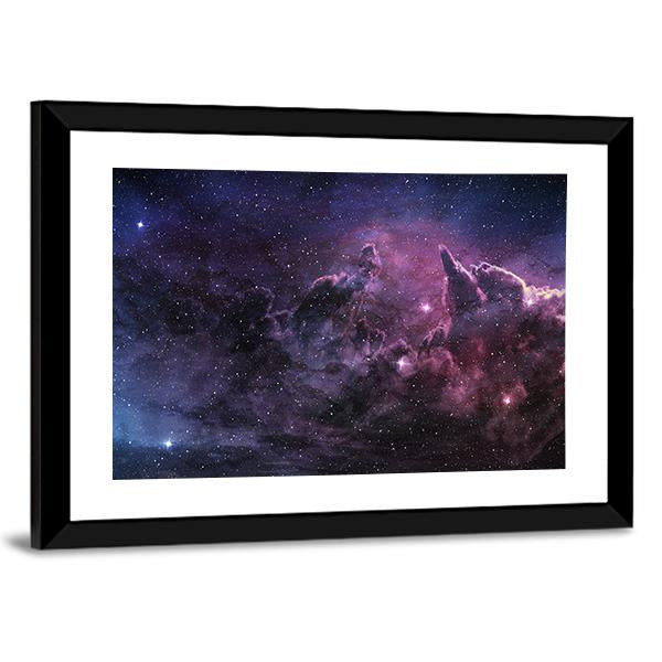 Purple Nebula And Cosmic Dust In Star Field Canvas Wall Art-3 Horizontal-Gallery Wrap-25" x 16"-Tiaracle