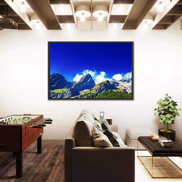 Pyrenees Mountains In Summer Panorama Canvas Wall Art-3 Horizontal-Gallery Wrap-25" x 16"-Tiaracle