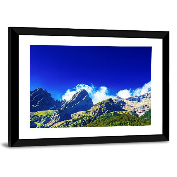 Pyrenees Mountains In Summer Panorama Canvas Wall Art-3 Horizontal-Gallery Wrap-25" x 16"-Tiaracle