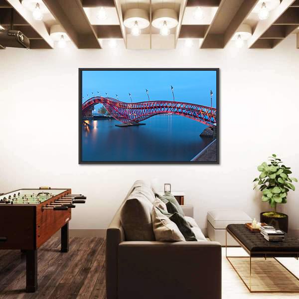 Python Bridge In Amsterdam Canvas Wall Art-5 Horizontal-Gallery Wrap-22" x 12"-Tiaracle