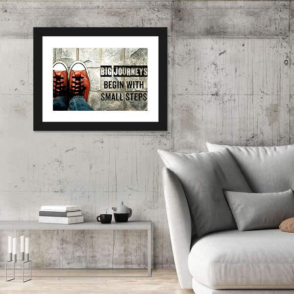 Quote "Big Journeys Begin With Small Steps" Canvas Wall Art-3 Horizontal-Gallery Wrap-25" x 16"-Tiaracle