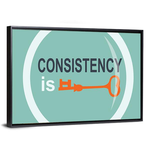 Quote "Consistency Is Key Searching" Canvas Wall Art-3 Horizontal-Gallery Wrap-25" x 16"-Tiaracle