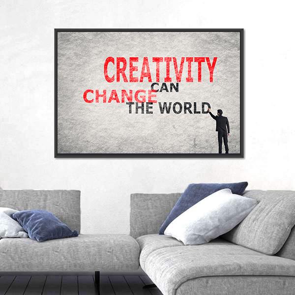 Quote "Creativity Can Change The World" Canvas Wall Art-5 Horizontal-Gallery Wrap-22" x 12"-Tiaracle