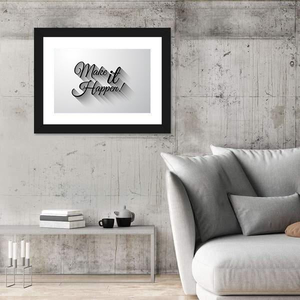 Quote "Make It Happen" Canvas Wall Art-5 Horizontal-Gallery Wrap-22" x 12"-Tiaracle