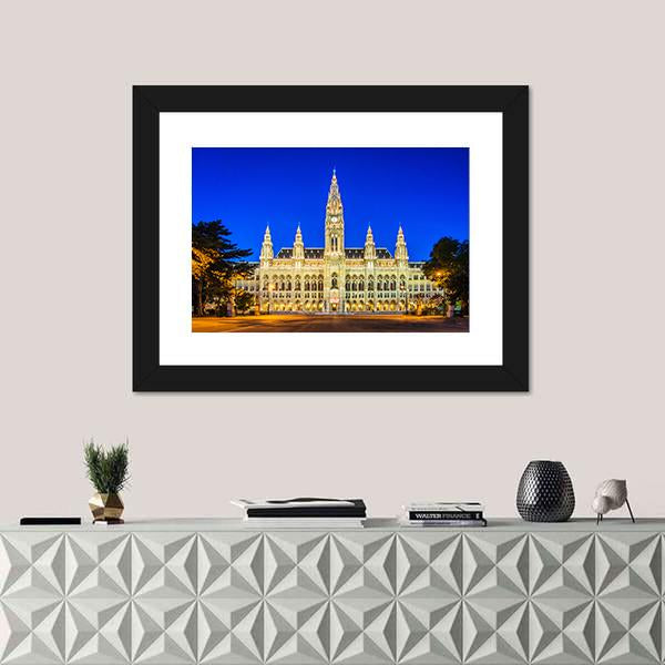 Rathaus Mayor Office In Vienna Canvas Wall Art-1 Piece-Framed Print-20" x 16"-Tiaracle