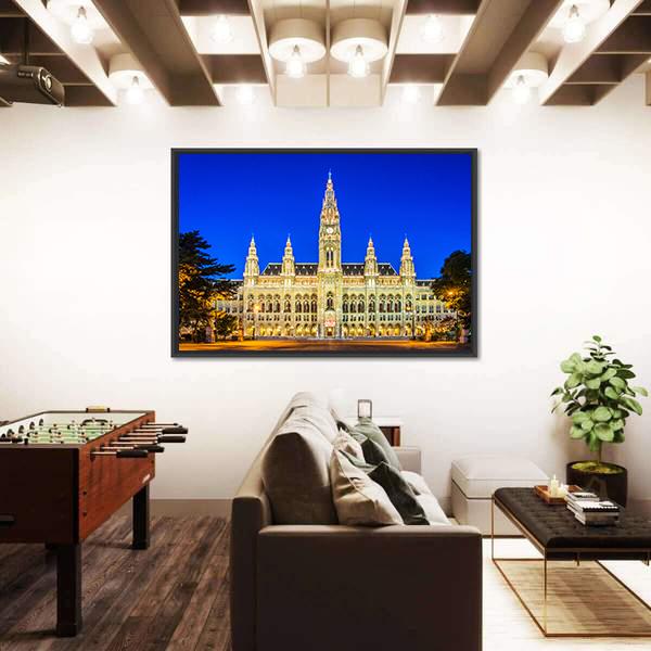 Rathaus Mayor Office In Vienna Canvas Wall Art-3 Horizontal-Gallery Wrap-25" x 16"-Tiaracle