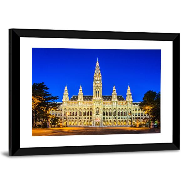 Rathaus Mayor Office In Vienna Canvas Wall Art-3 Horizontal-Gallery Wrap-25" x 16"-Tiaracle
