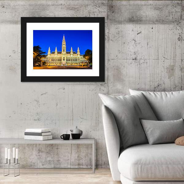 Rathaus Mayor Office In Vienna Canvas Wall Art-5 Horizontal-Gallery Wrap-22" x 12"-Tiaracle