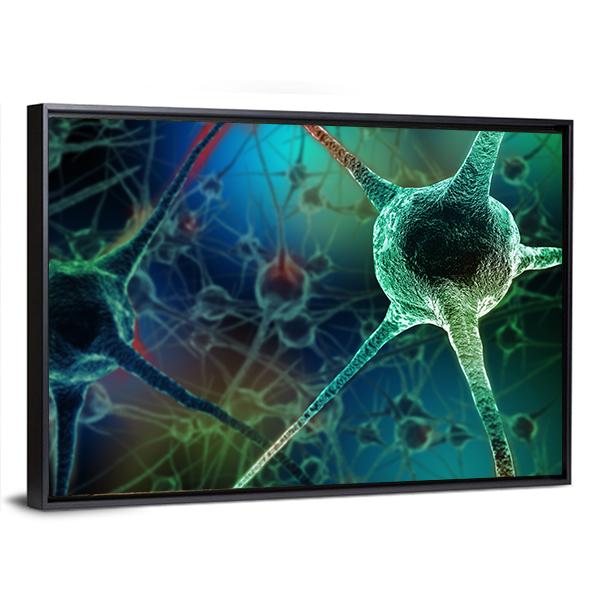 Realistic Rendering Of Neurone Canvas Wall Art-5 Horizontal-Gallery Wrap-22" x 12"-Tiaracle