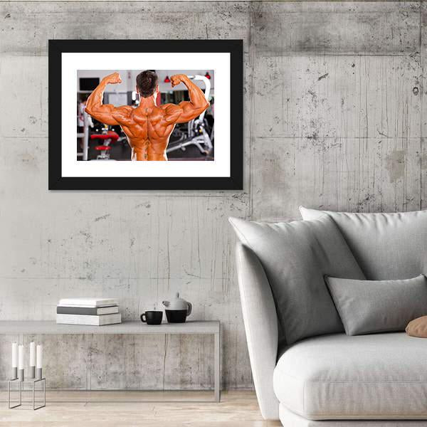 Rear View Of Male Bodybuilder Canvas Wall Art-5 Horizontal-Gallery Wrap-22" x 12"-Tiaracle