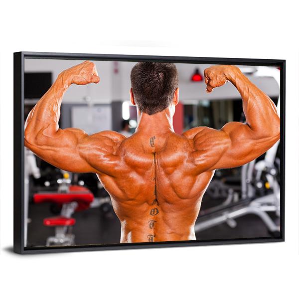 Rear View Of Male Bodybuilder Canvas Wall Art-5 Horizontal-Gallery Wrap-22" x 12"-Tiaracle