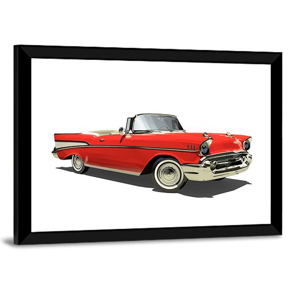 Red Car With An Open Top Canvas Wall Art-3 Horizontal-Gallery Wrap-25" x 16"-Tiaracle