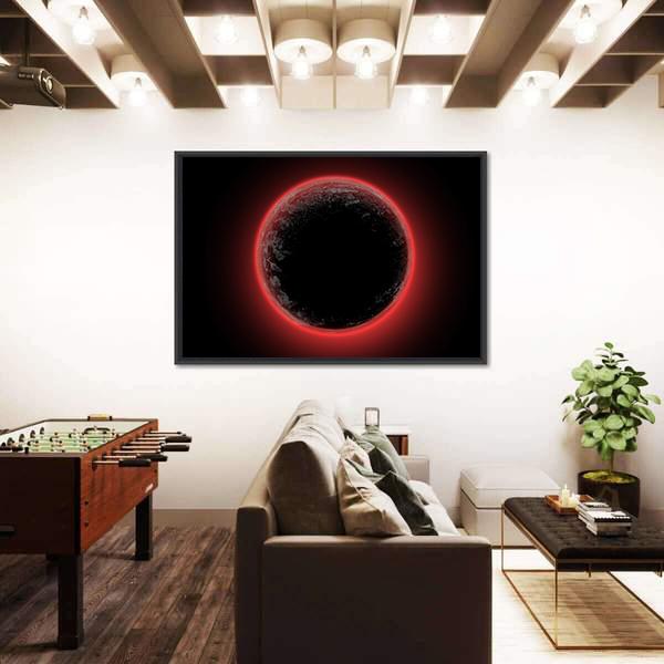 Red Planet From Deep Space Canvas Wall Art-1 Piece-Floating Frame-24" x 16"-Tiaracle