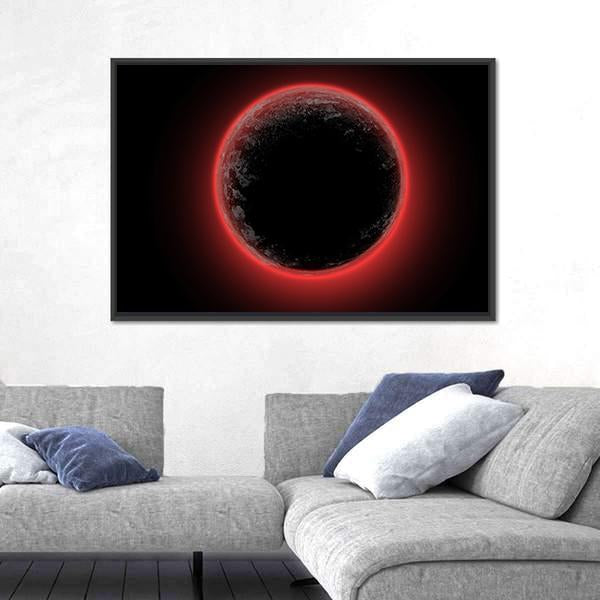 Red Planet From Deep Space Canvas Wall Art-5 Horizontal-Gallery Wrap-22" x 12"-Tiaracle