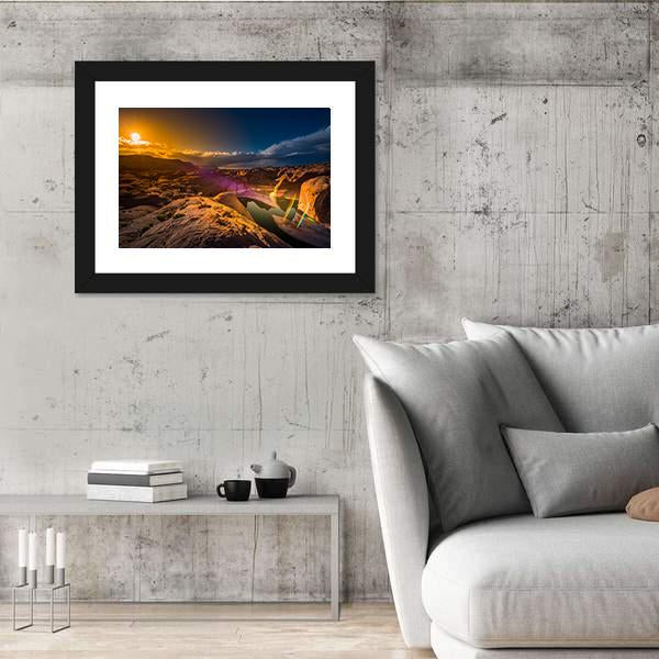 Reflection Canyon At Sunset Lake Powell Utah Canvas Wall Art-5 Horizontal-Gallery Wrap-22" x 12"-Tiaracle