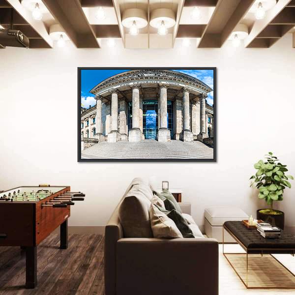 Reichstag Building In Berlin Canvas Wall Art-1 Piece-Floating Frame-24" x 16"-Tiaracle