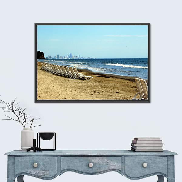 Relax On The Beach Of Cartagena De Indias Canvas Wall Art-1 Piece-Floating Frame-24" x 16"-Tiaracle
