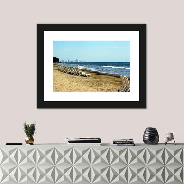 Relax On The Beach Of Cartagena De Indias Canvas Wall Art-1 Piece-Framed Print-20" x 16"-Tiaracle