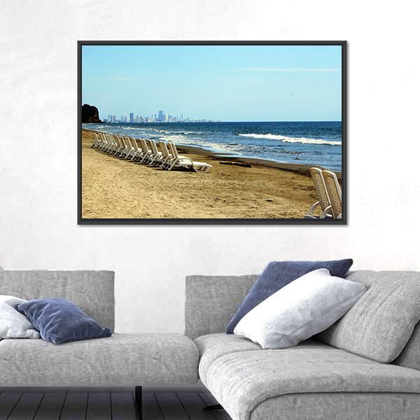 Relax On The Beach Of Cartagena De Indias Canvas Wall Art-3 Horizontal-Gallery Wrap-25" x 16"-Tiaracle