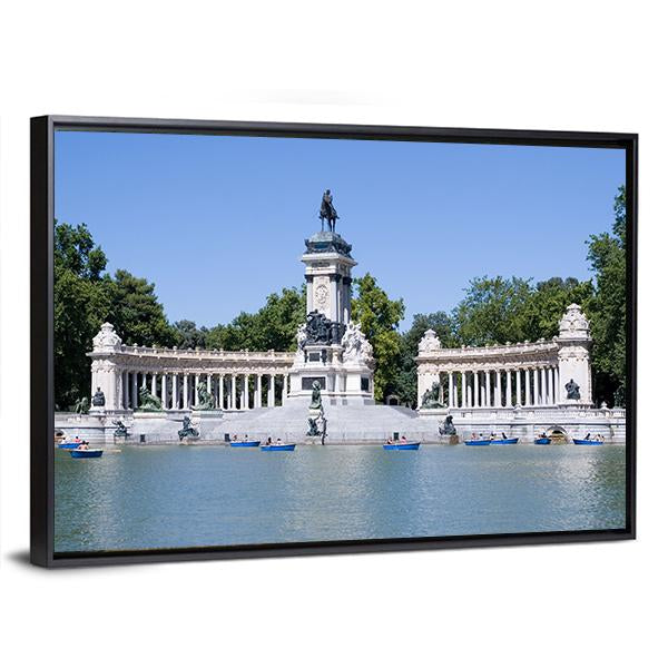 Retiro Park In Madrid Canvas Wall Art-5 Horizontal-Gallery Wrap-22" x 12"-Tiaracle