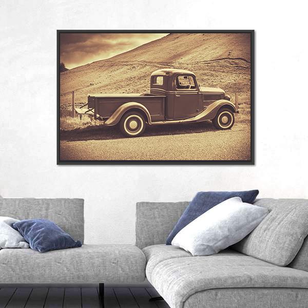 Retro Style Vintage Truck Canvas Wall Art-5 Horizontal-Gallery Wrap-22" x 12"-Tiaracle