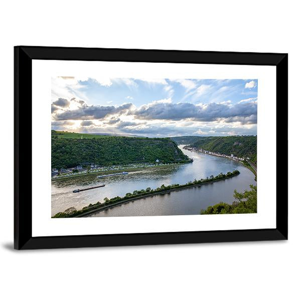 Rhine Valley Landscape Canvas Wall Art-5 Horizontal-Gallery Wrap-22" x 12"-Tiaracle