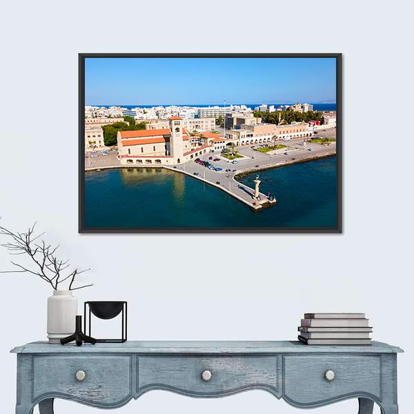 Rhodes Island In Greece Canvas Wall Art-1 Piece-Floating Frame-24" x 16"-Tiaracle