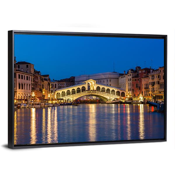 Rialto Bridge Italy Canvas Wall Art-5 Horizontal-Gallery Wrap-22" x 12"-Tiaracle