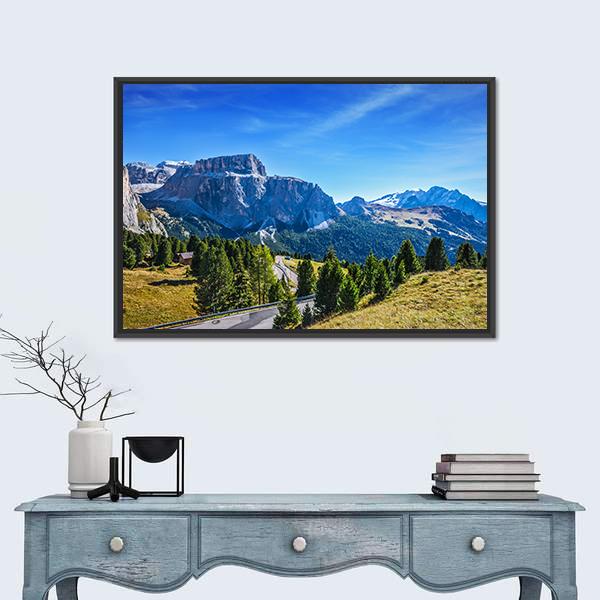 Ridge Of Dolomite Rocks Canvas Wall Art-1 Piece-Floating Frame-24" x 16"-Tiaracle