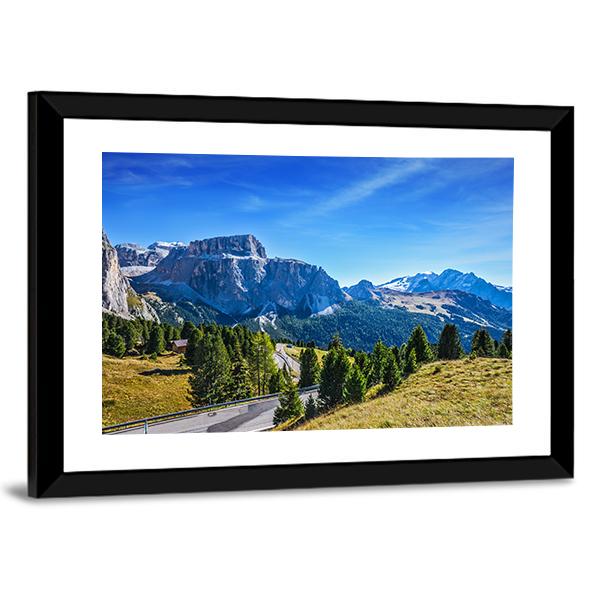 Ridge Of Dolomite Rocks Canvas Wall Art-3 Horizontal-Gallery Wrap-25" x 16"-Tiaracle