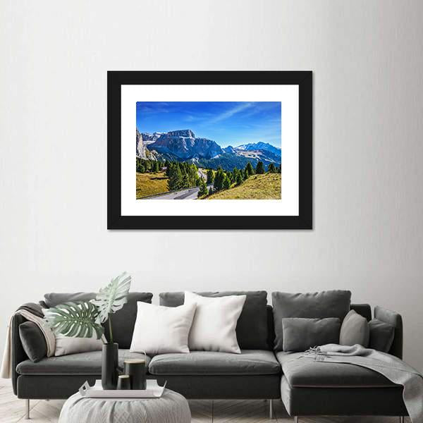Ridge Of Dolomite Rocks Canvas Wall Art-3 Horizontal-Gallery Wrap-25" x 16"-Tiaracle