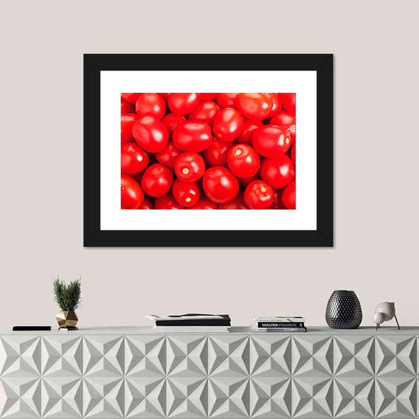 Ripe Red Tomatoes Canvas Wall Art-1 Piece-Framed Print-36" x 24"-Tiaracle