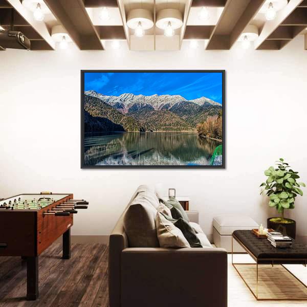 Ritz Lake In Abkhazia Mountains Canvas Wall Art-3 Horizontal-Gallery Wrap-25" x 16"-Tiaracle