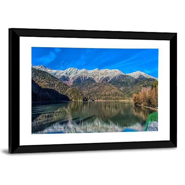 Ritz Lake In Abkhazia Mountains Canvas Wall Art-3 Horizontal-Gallery Wrap-25" x 16"-Tiaracle