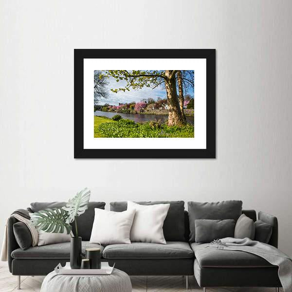 River Cree In Newton Stewart Canvas Wall Art-3 Horizontal-Gallery Wrap-25" x 16"-Tiaracle