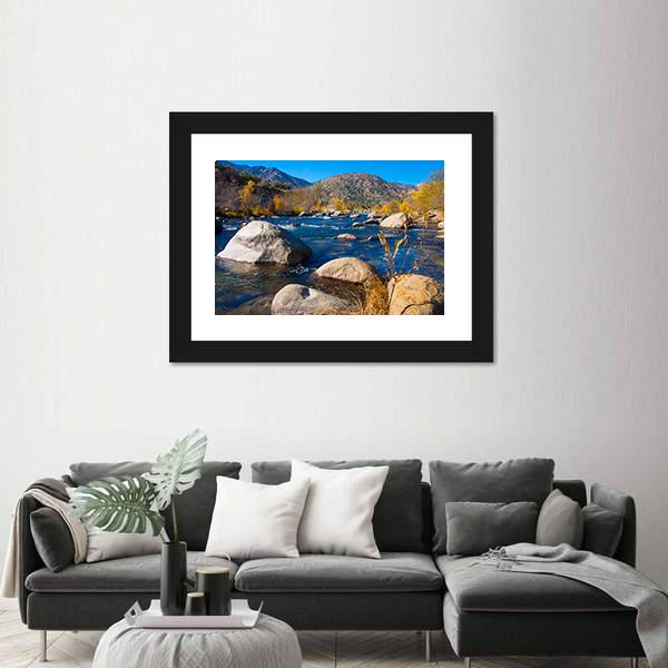 River In Sierra Nevada Canvas Wall Art-3 Horizontal-Gallery Wrap-25" x 16"-Tiaracle