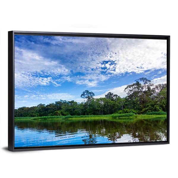 River In The Amazon Rain Forest Canvas Wall Art-3 Horizontal-Gallery Wrap-25" x 16"-Tiaracle