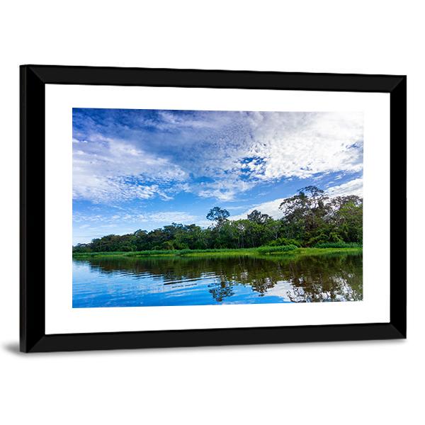 River In The Amazon Rain Forest Canvas Wall Art-3 Horizontal-Gallery Wrap-25" x 16"-Tiaracle