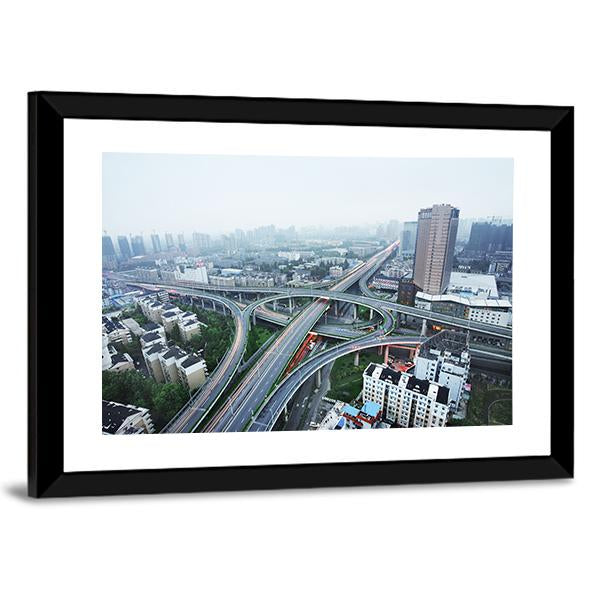 Road Junction At Hangzhou Canvas Wall Art-5 Horizontal-Gallery Wrap-22" x 12"-Tiaracle