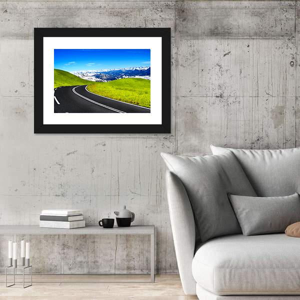 Road Leading To Mountain Canvas Wall Art-5 Horizontal-Gallery Wrap-22" x 12"-Tiaracle