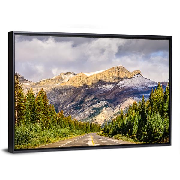 Road On Icefields Parkway In Canada Canvas Wall Art-3 Horizontal-Gallery Wrap-25" x 16"-Tiaracle