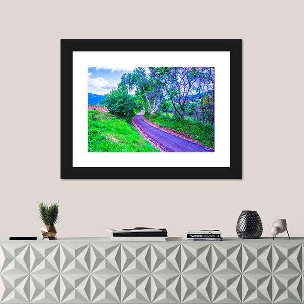 Road On Mountain In Thailand Canvas Wall Art-1 Piece-Framed Print-42" x 14"-Tiaracle